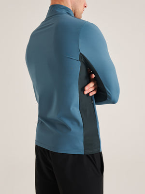 Active Long Sleeve Panel Zip Neck