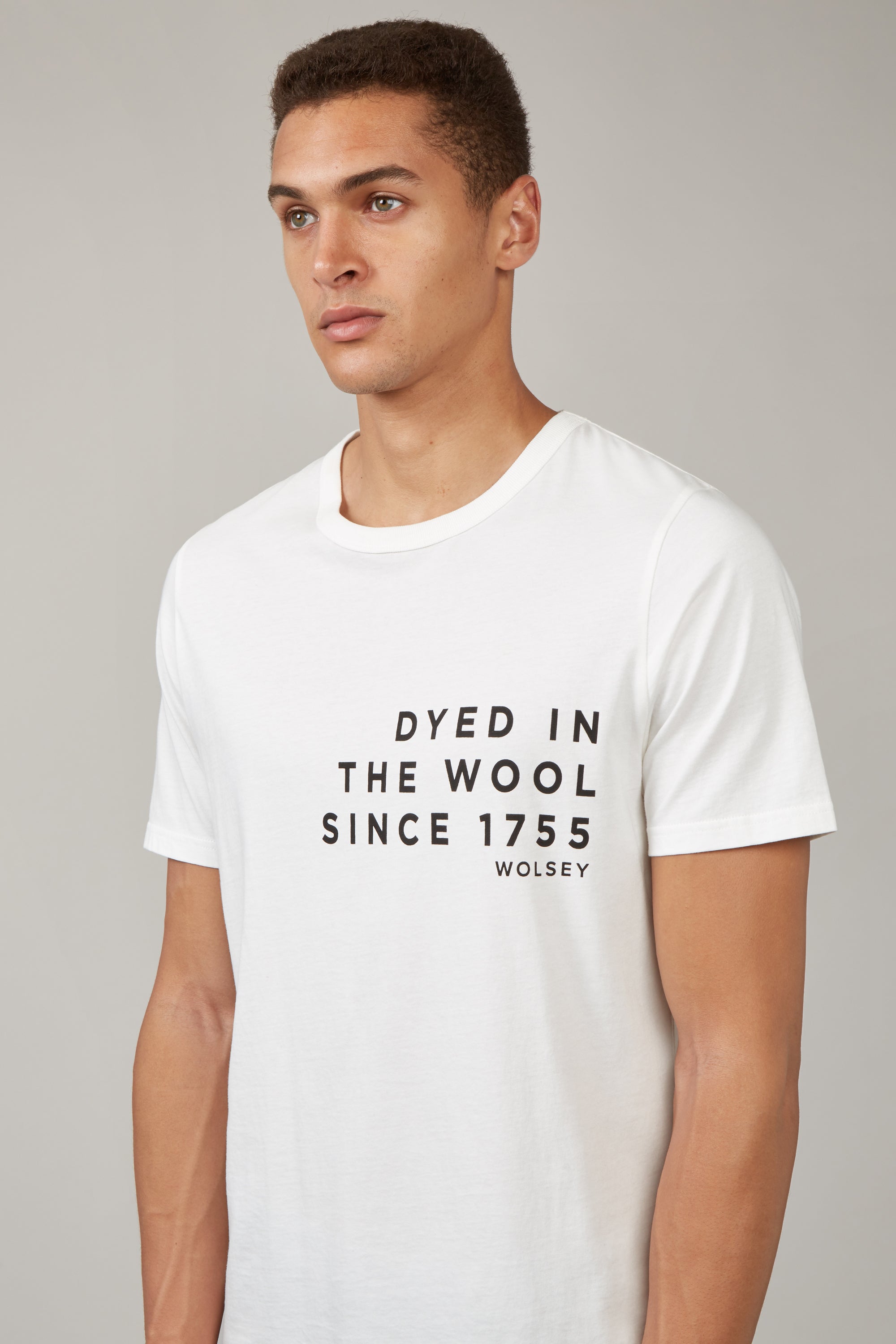 Off White Printed T Shirt Dyed In The Wool Wolsey